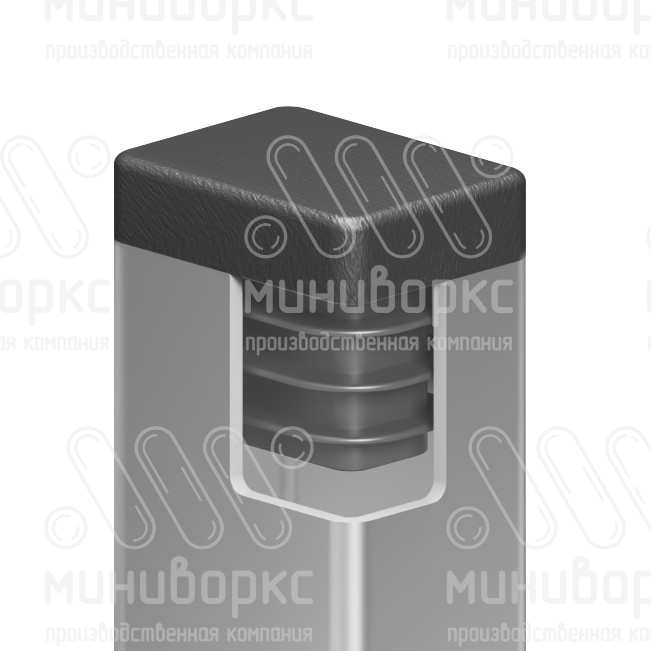 Заглушка пластиковая прямоугольная 15х20, практичная, серия ILR, стенка 0.8-2.5 мм, цвет черный – ILR20x15 - 4