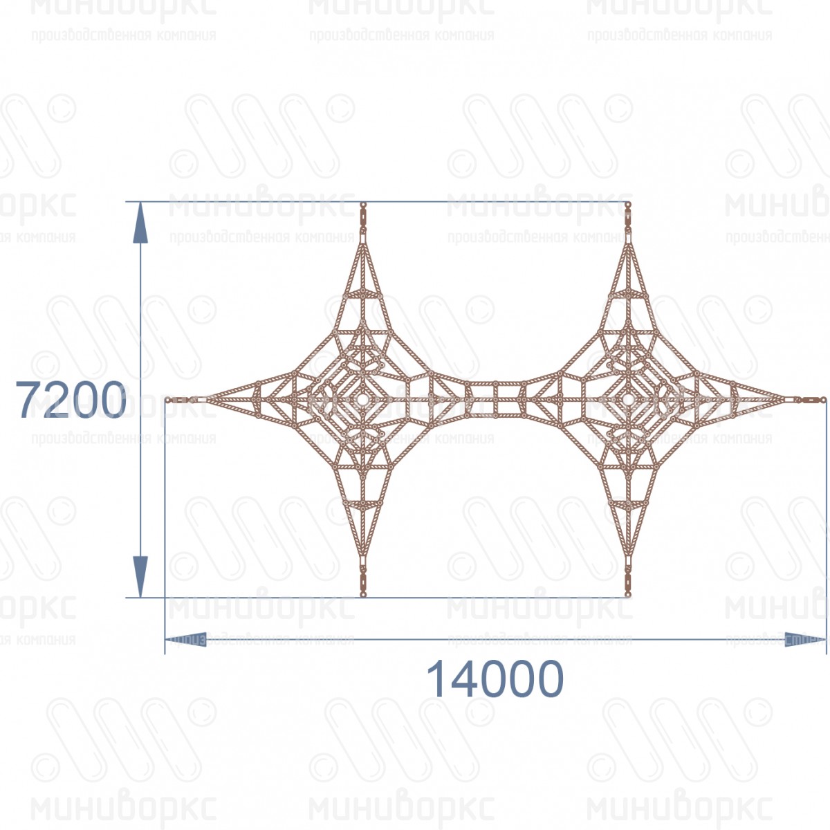 Канатные конструкции Пирамиды – P-0958-61-Ral7016 | картинка 6